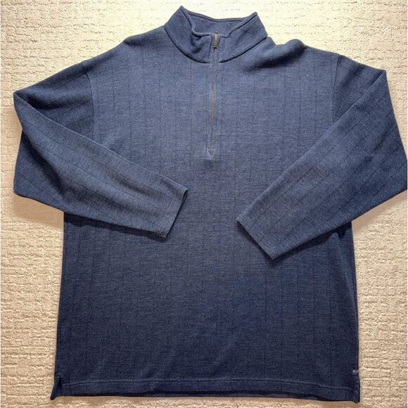 Columbia XCO Men’s XL Blue 1/4 Zip Pullover Sweater Cotton Blend Textured - Picture 1 of 7